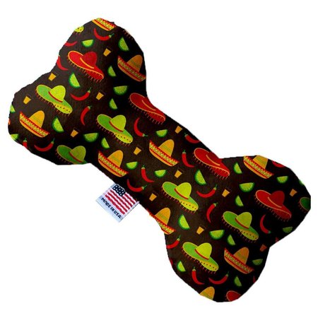 MIRAGE PET PRODUCTS Sombreros Canvas Bone Dog Toy 8 in. 1184-CTYBN8